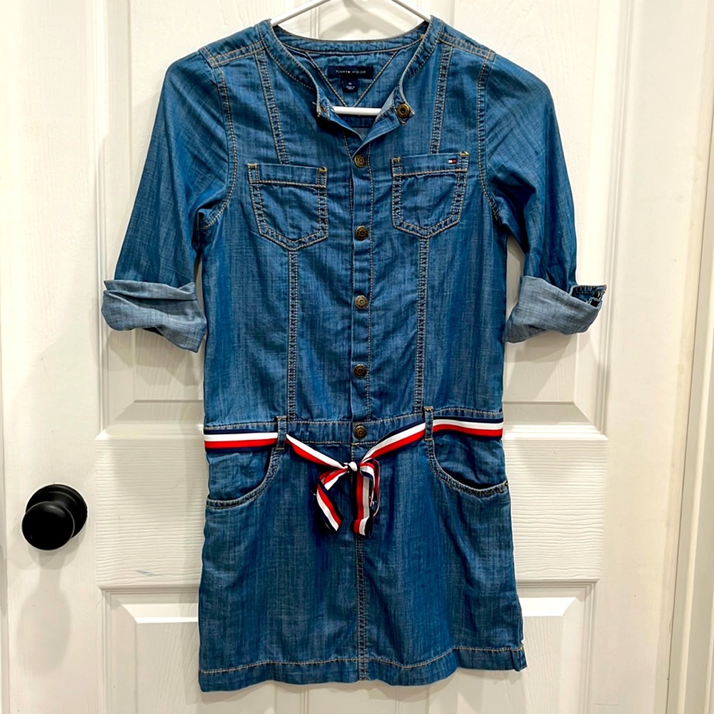 Tommy Hilfiger girls soft denim dress. Size 10.